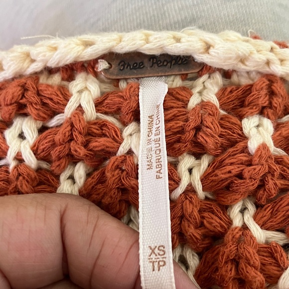 Free People Heatwave Pullover Sweater XS multi color large knit cotton blend - Picture 7 of 10